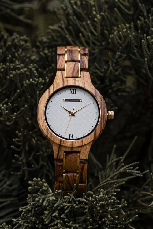 JR Zebra Wood Watch